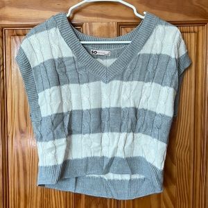 Grey and White Sweater Vest